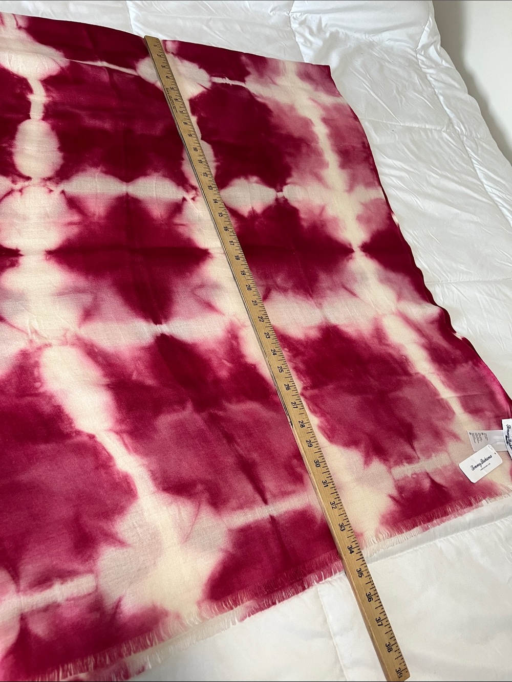 Tommy Bahama Pink and White Tie-Dye Swim Sarong Wrap %100 wool - Picture 7 of 11